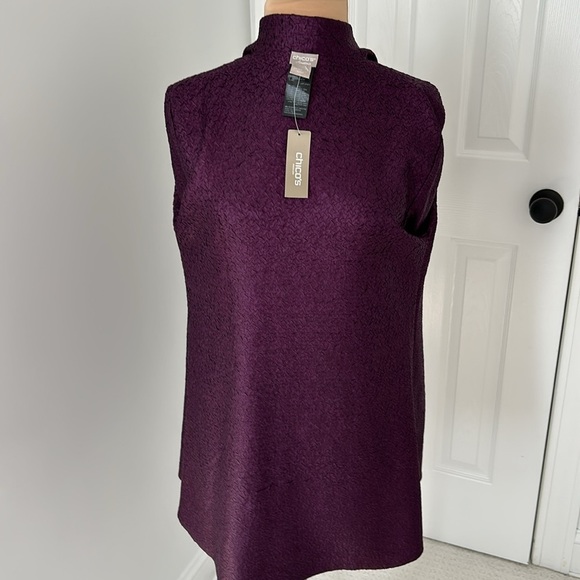 Chicos’s Travelers Crushed Reversible Jacket Mystique Purple - Picture 9 of 12